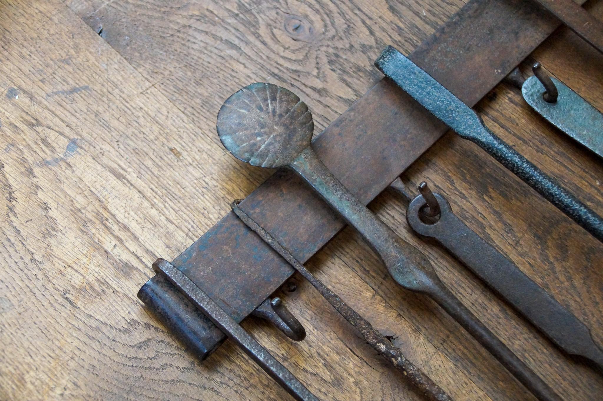 Copper Antique Dutch Fireplace Tools or Fire Tools, 18th/19th Century For Sale
