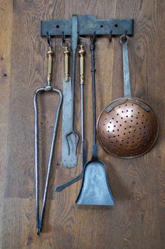 Antique Dutch Fireplace Tools or Fire Tools, 19th Century