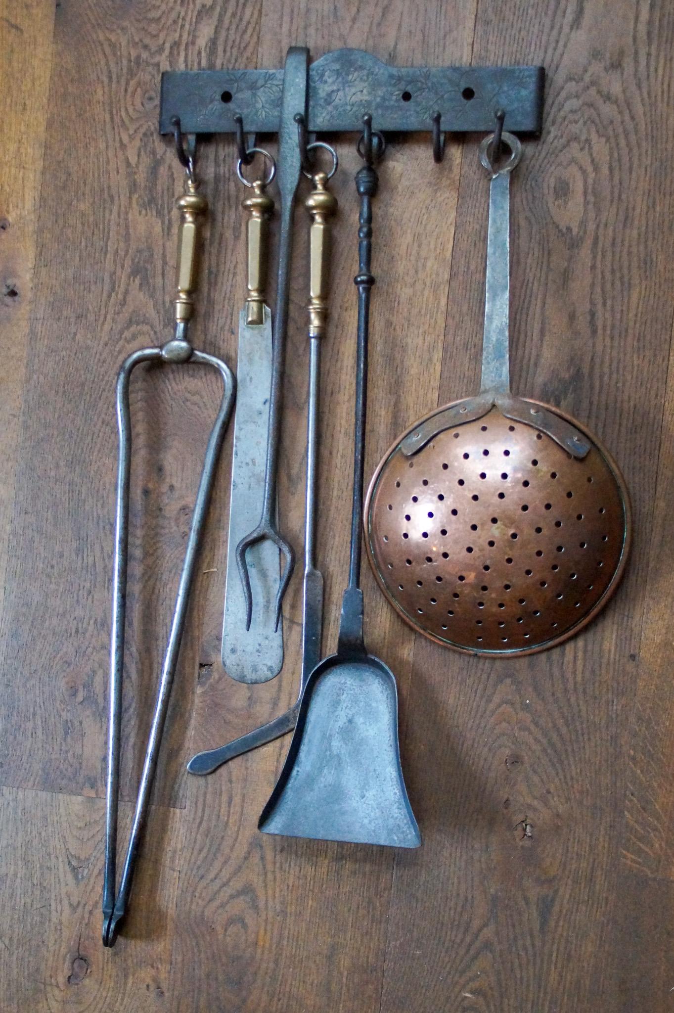 Victorian Antique Dutch Fireplace Tools or Fire Tools, 19th Century For Sale