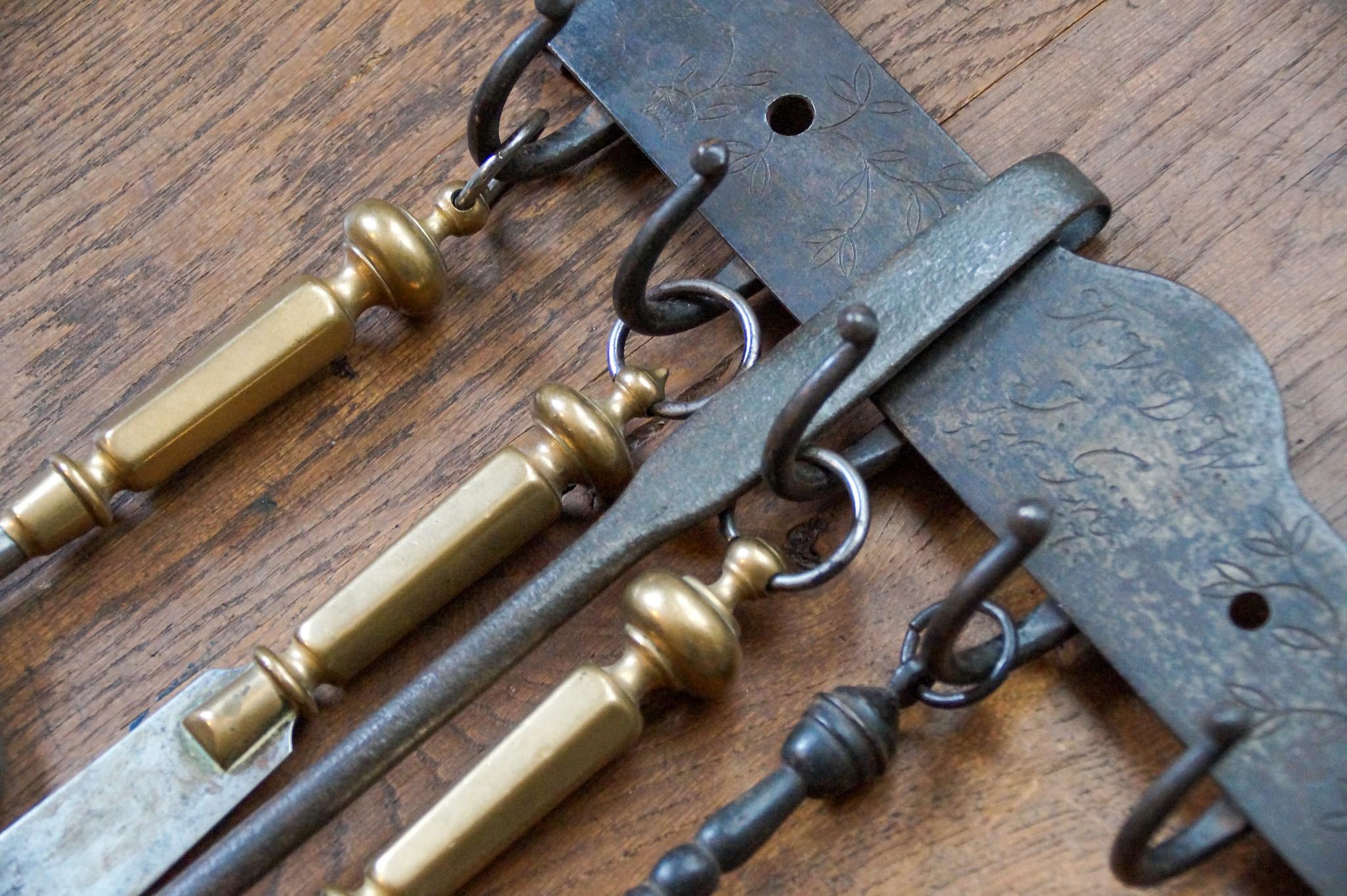 Antique Dutch Fireplace Tools or Fire Tools, 19th Century For Sale 2