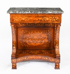 Antique Dutch Floral Marquetry Console Pier Table 19th Century