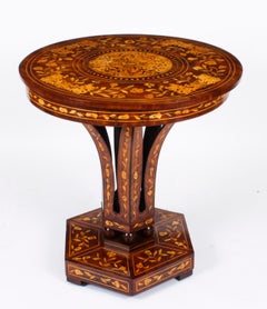 Antique Dutch Floral Marquetry Occasional Centre Table Early 19th Century