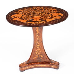 Antique Dutch Floral Marquetry Occasional Table, Late 18th Century