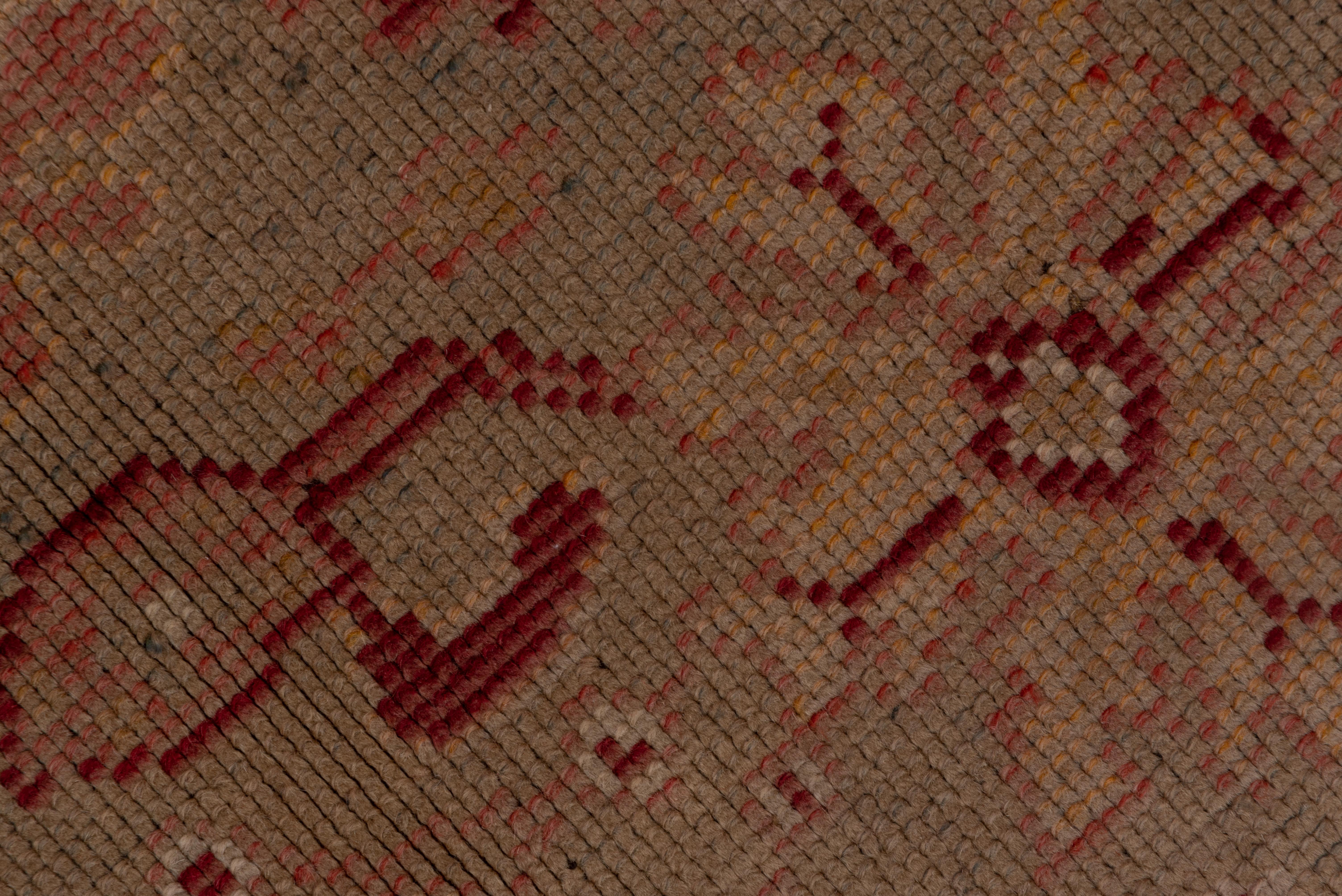 Rustic Antique Dutch Gallery Carpet, Seafoam Field, circa 1910s