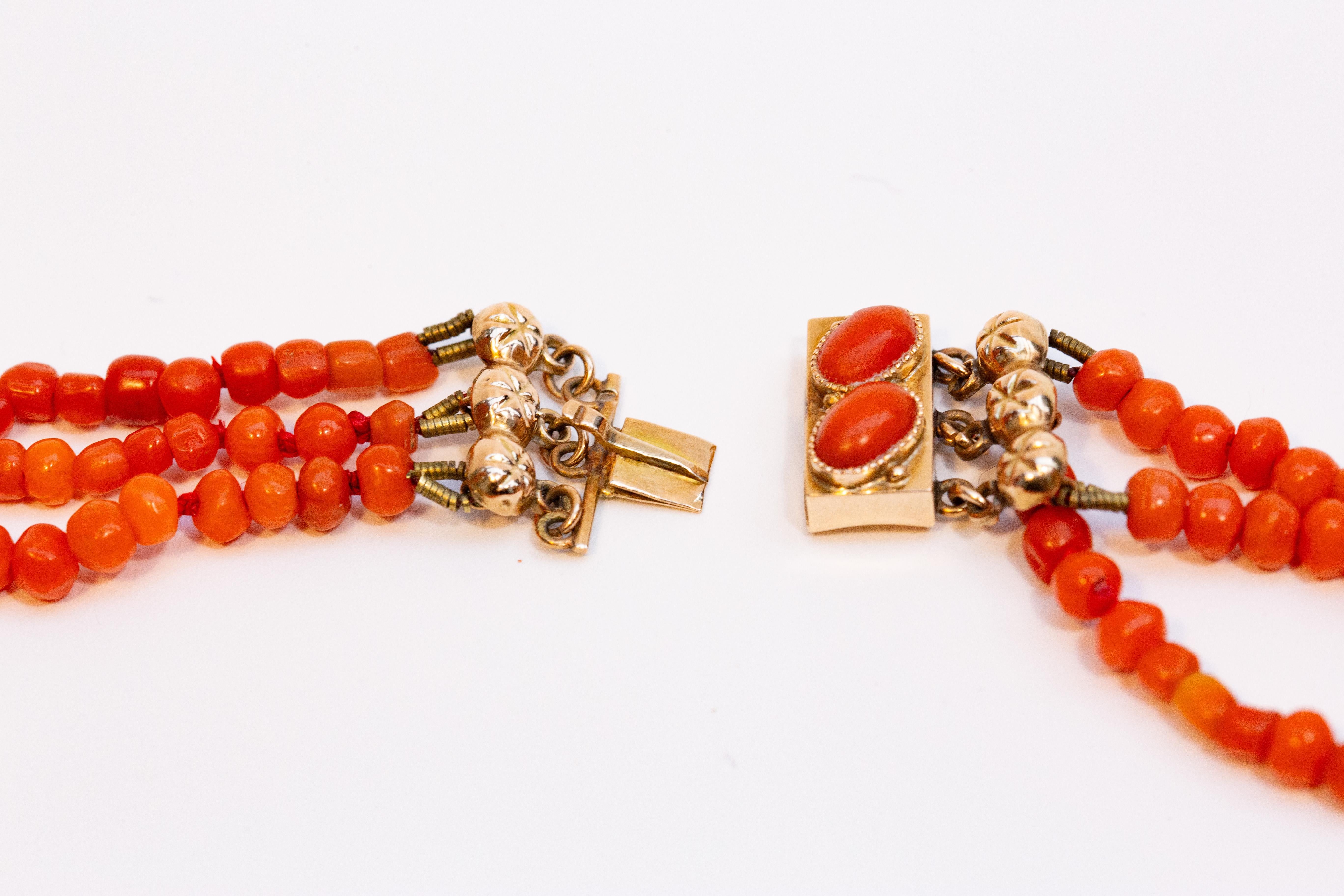 Antique Dutch Genuine Red Coral Children Necklace 4