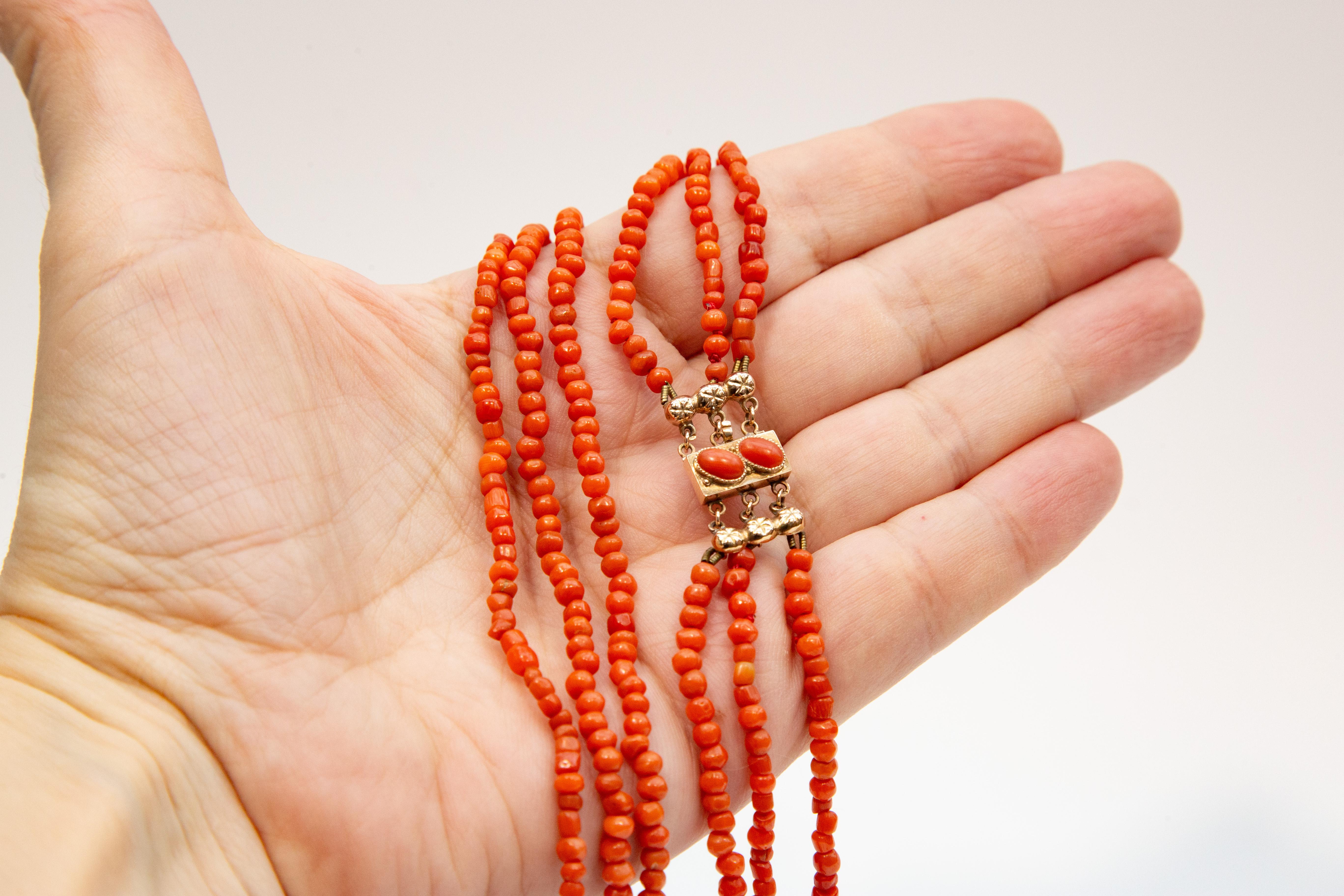 Antique Dutch Genuine Red Coral Children Necklace 6