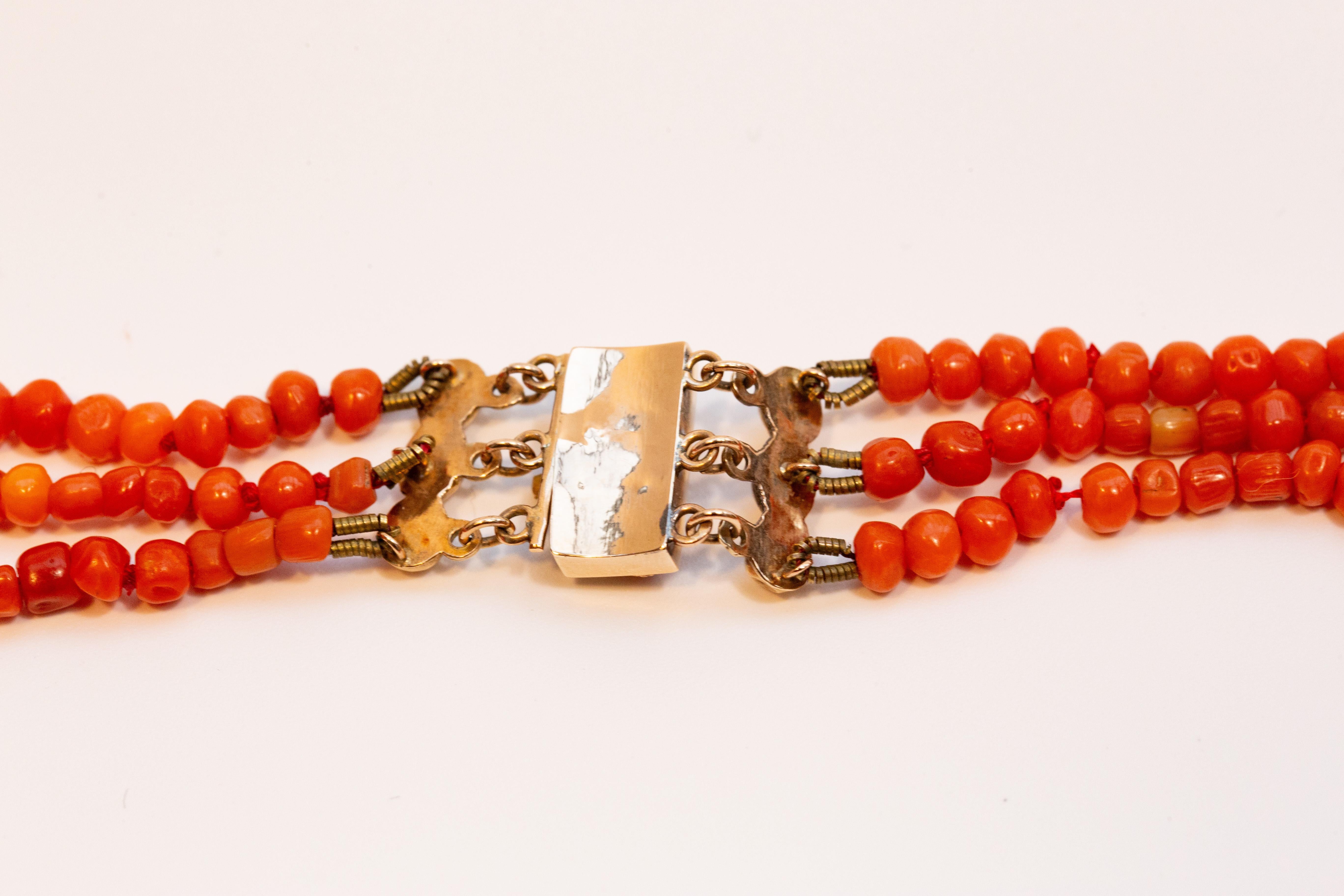 Antique Dutch Genuine Red Coral Children Necklace 3