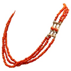 Antique Dutch Genuine Red Coral Children Necklace