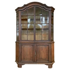 Antique Dutch Glass Door Bookcase Cabinet