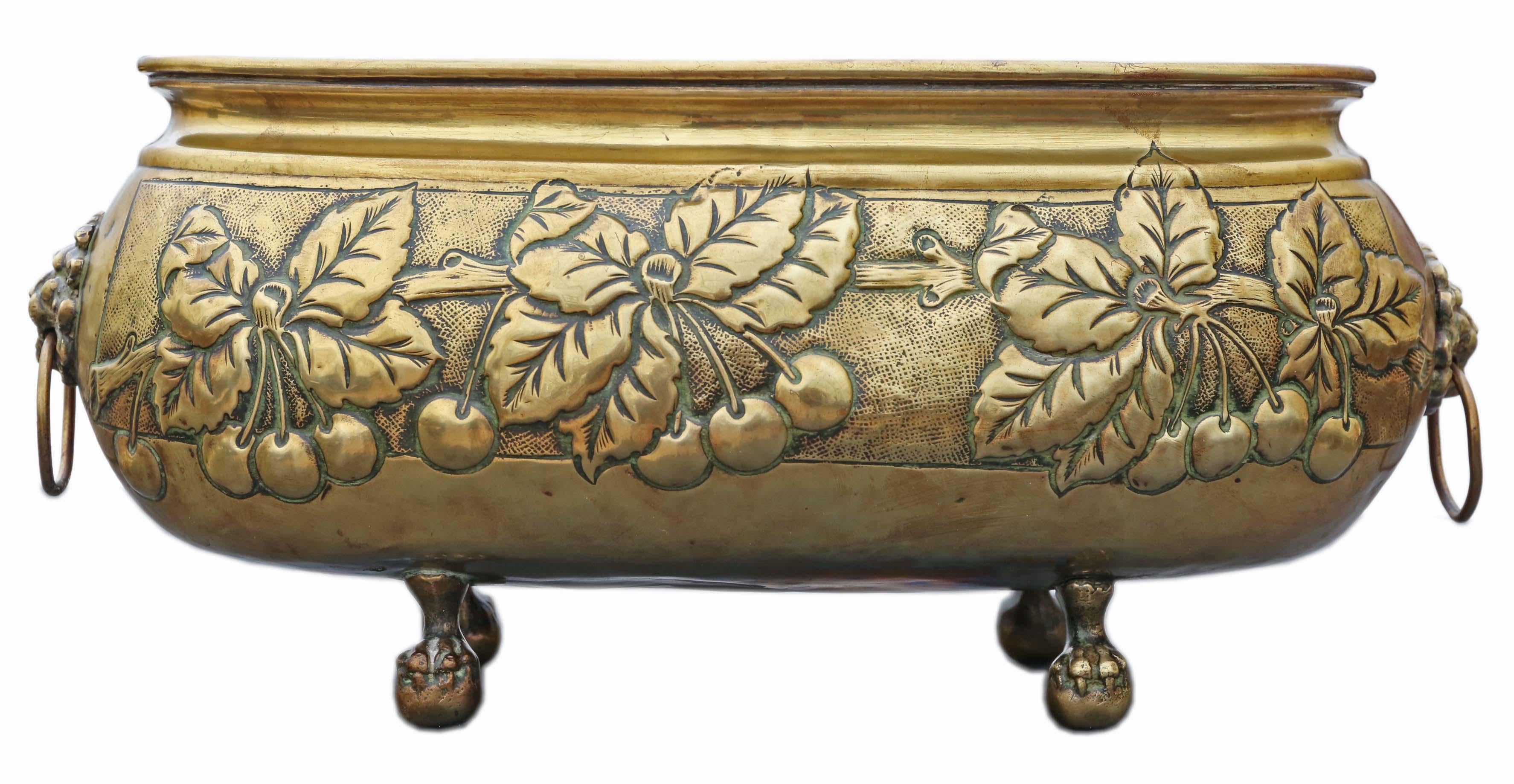 Antique Dutch Large Quality Brass Bowl Planter Jardinière 18th Century C1790 For Sale 1