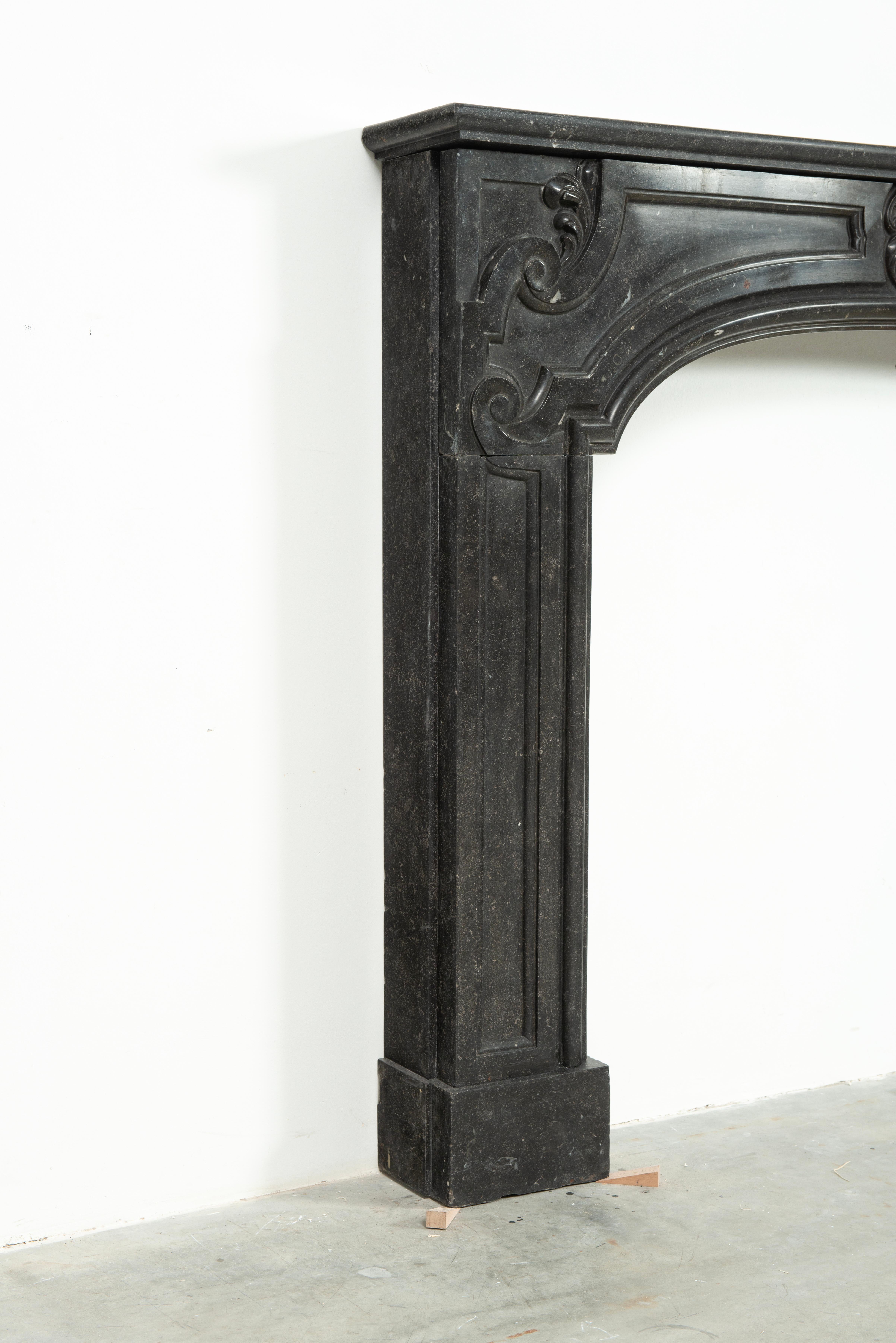 Stone Antique Dutch Louis XIV Fireplace Mantel For Sale