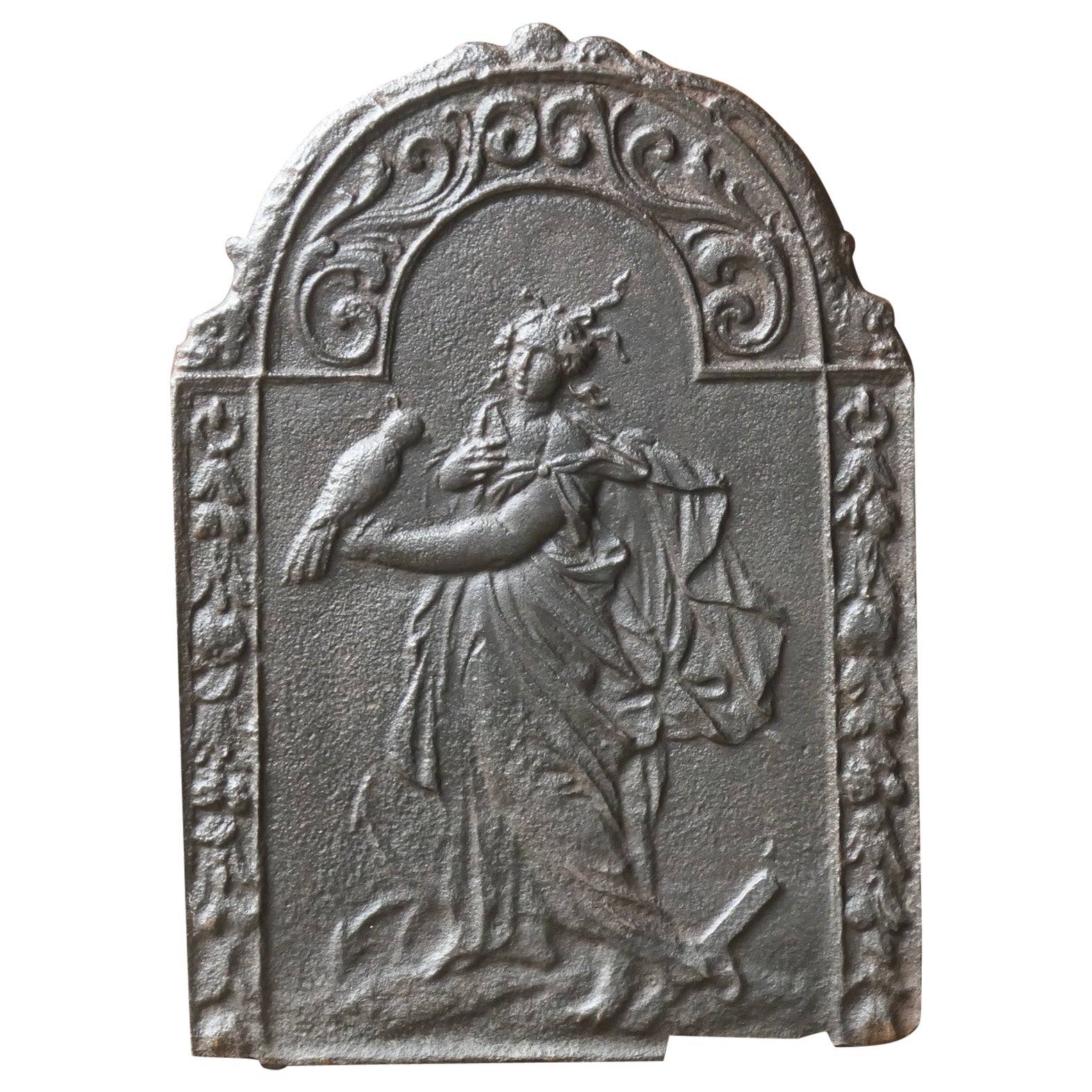 Antigua chimenea/revestimiento holandés de época Luis XIV "La Esperanza", Siglo XVII