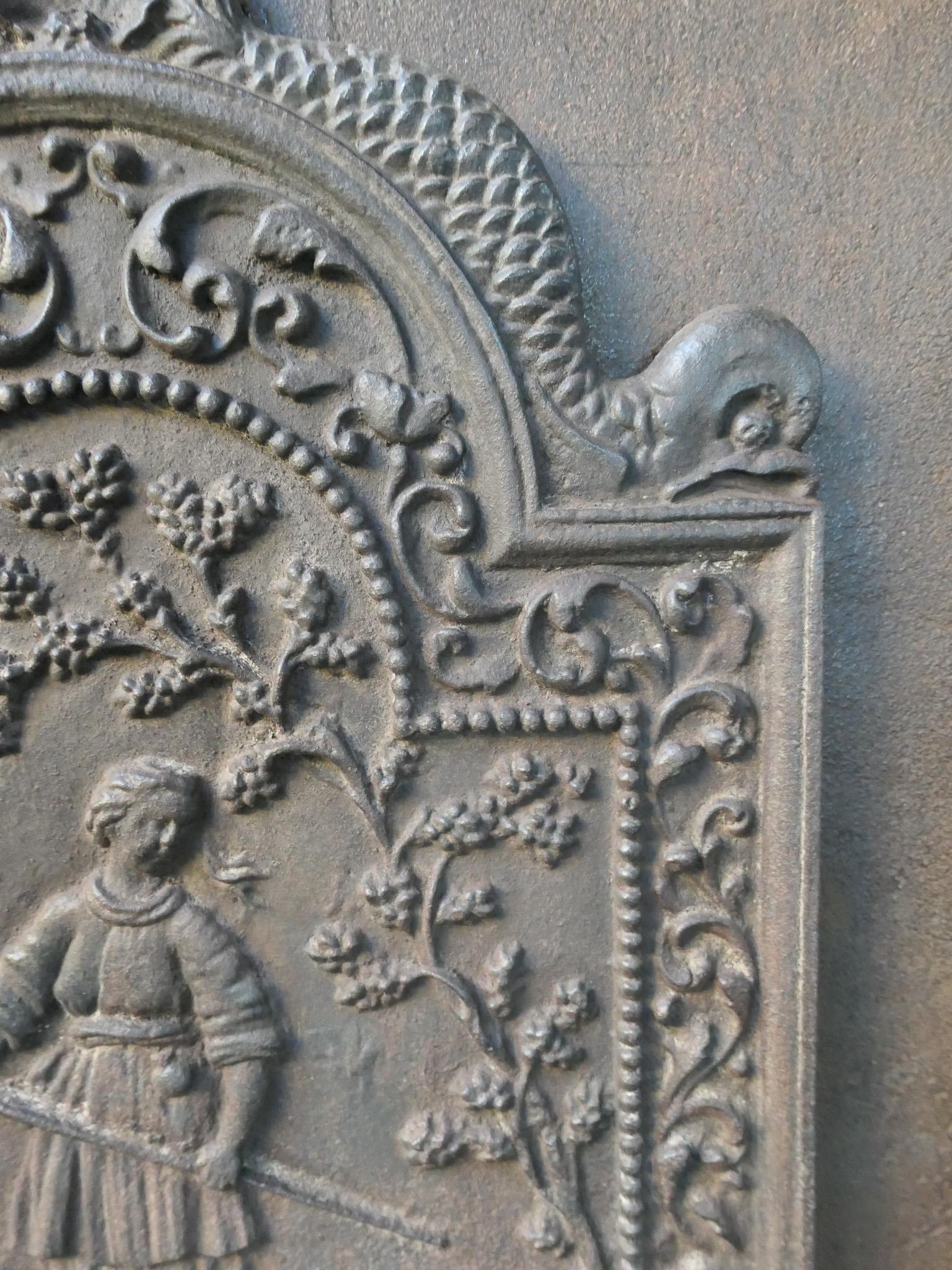 Antique Dutch Louis XIV 'Shepherdess' Fireback / Backsplash For Sale 4