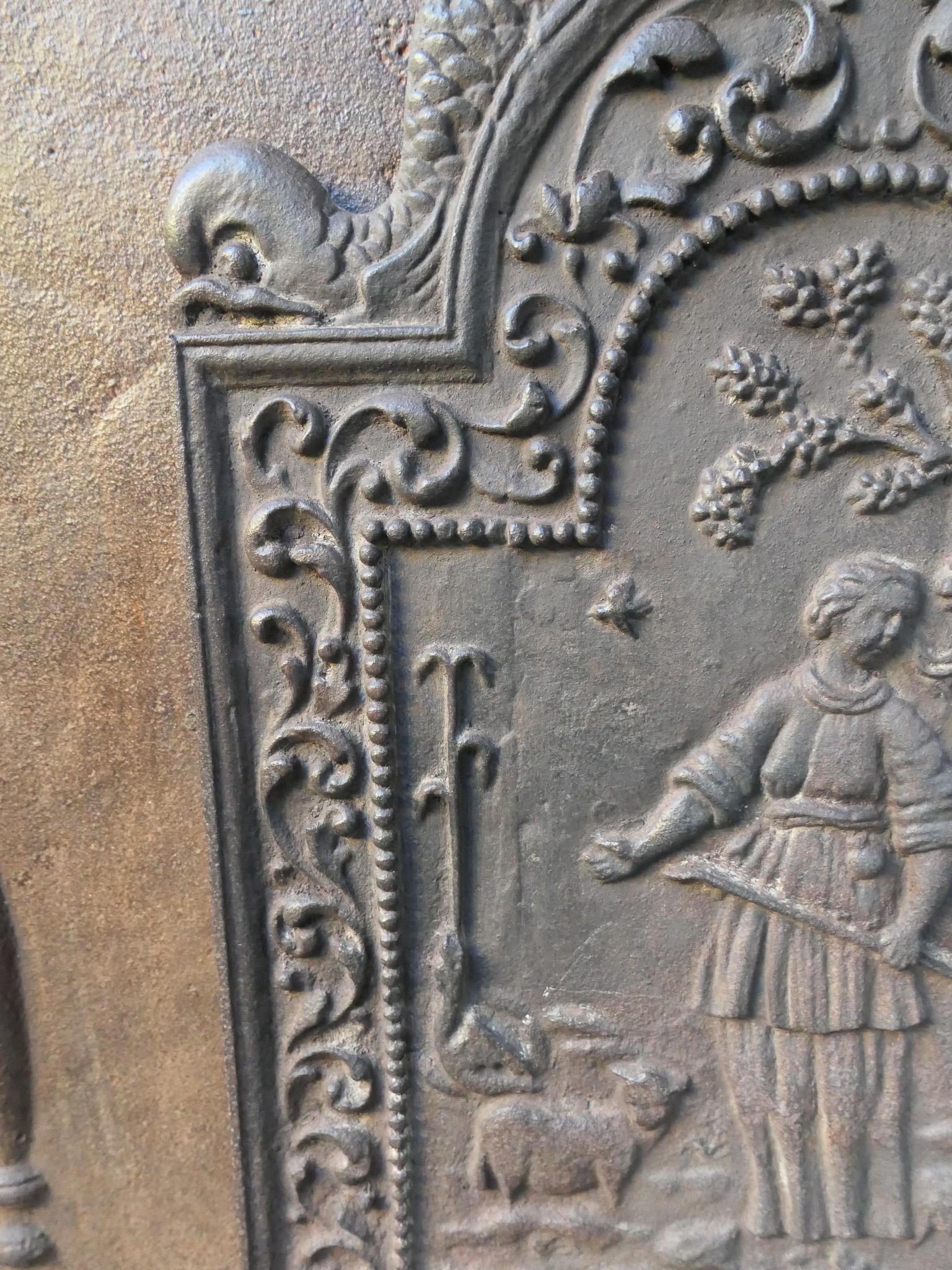 Antique Dutch Louis XIV 'Shepherdess' Fireback / Backsplash For Sale 5