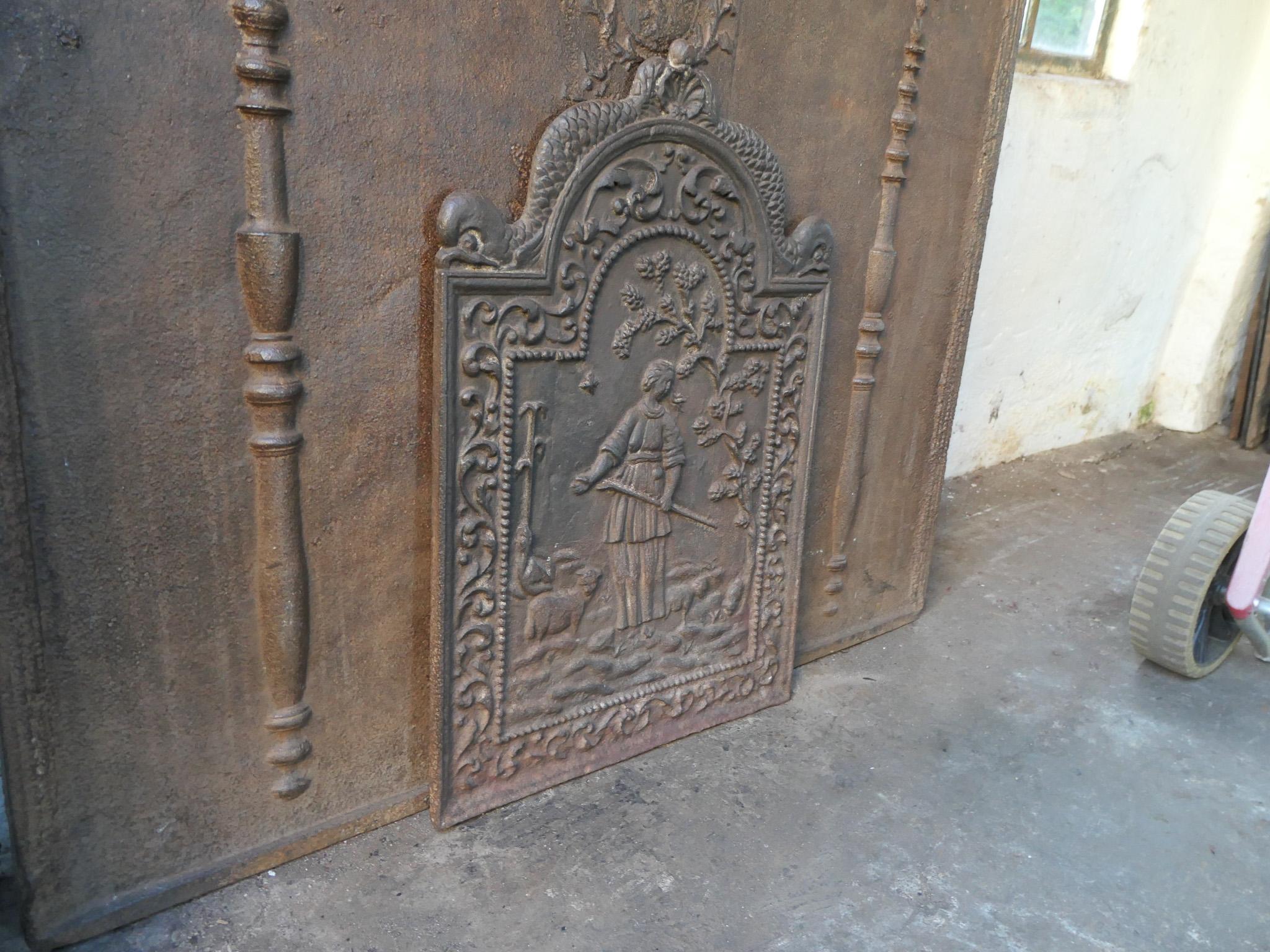 Antique Dutch Louis XIV 'Shepherdess' Fireback / Backsplash For Sale 7