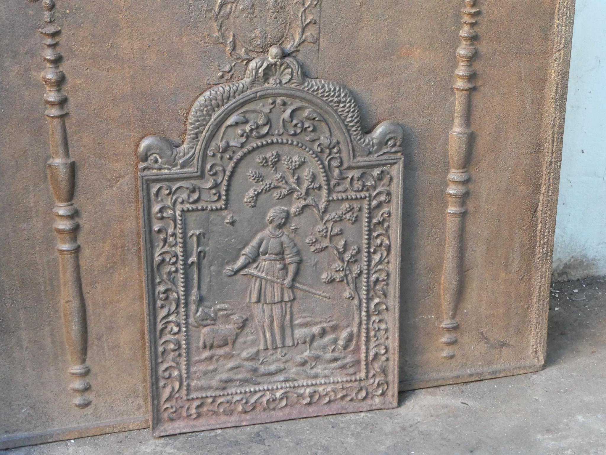 Antique Dutch Louis XIV 'Shepherdess' Fireback / Backsplash For Sale 1