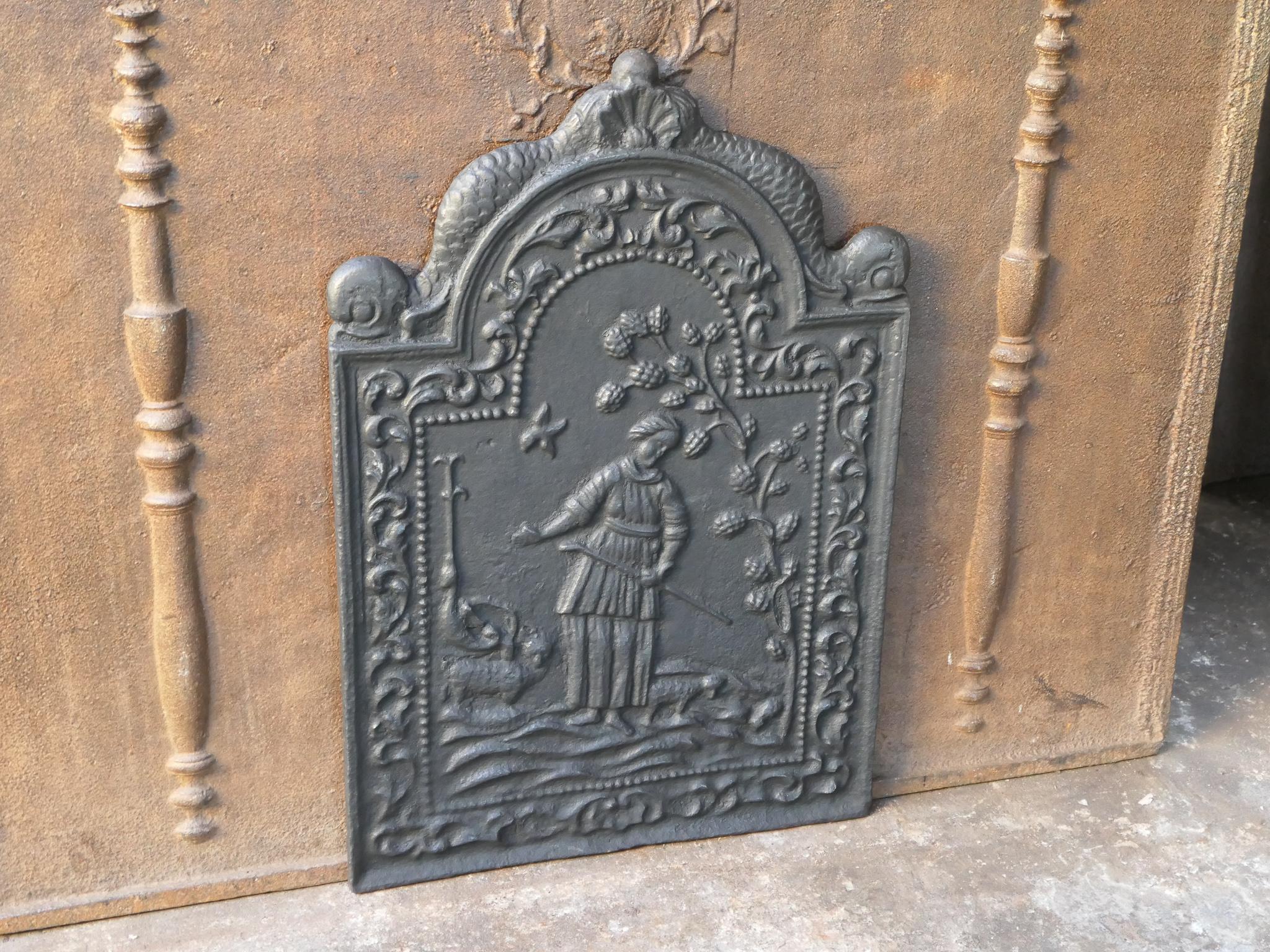 19th Century Antique Dutch Louis XIV Style 'Shepherdess' Fireback / Backsplash For Sale