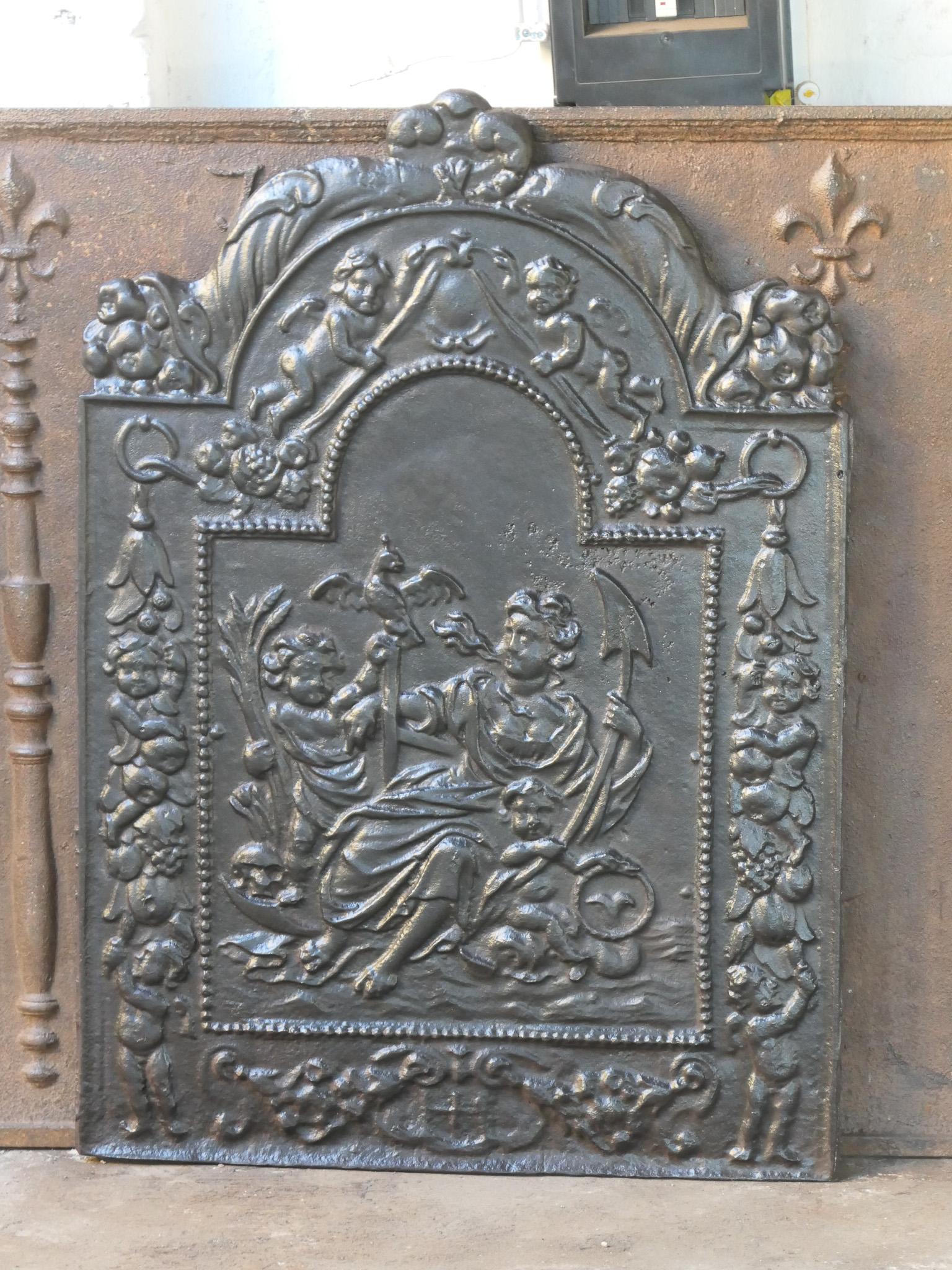 Cast Antique Dutch Louis XIV 'The Hope' Fireback / Backsplash, 17th - 18th Century
