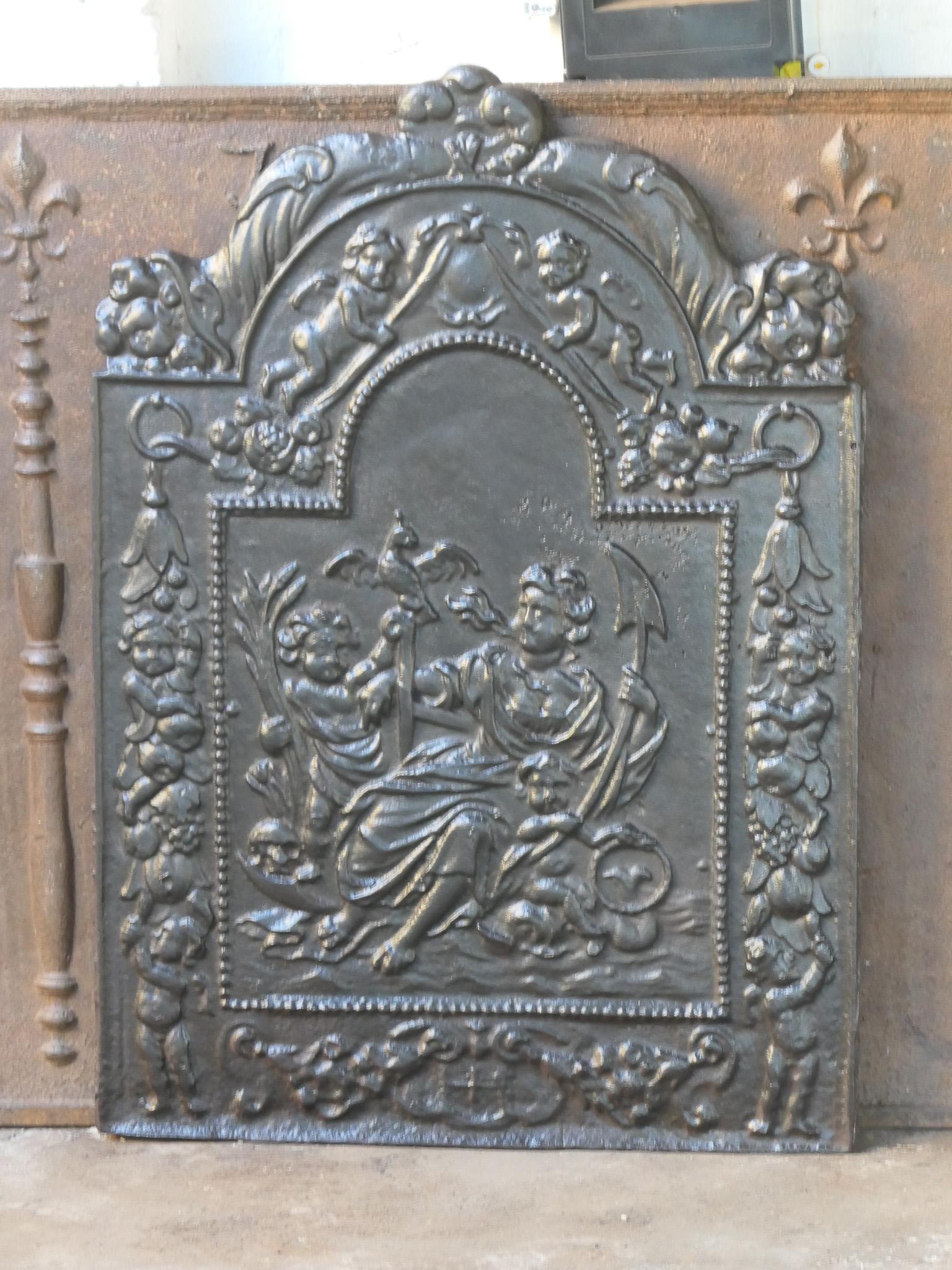 Antique Dutch Louis XIV 'The Hope' Fireback / Backsplash, 17th - 18th Century In Good Condition In Soest, NL