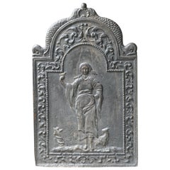 Antique Dutch Louis XV 'Rural Scene' Fireback, 18th Century