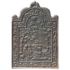Antique Dutch Louis XV 'Rural Scene' Fireback / Backsplash, 18th Century