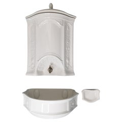 Used Dutch Maastricht White Ironstone Wall Lavabo Fountain