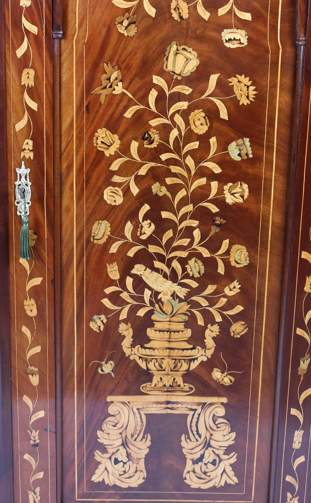 Antique Dutch Mahogany and Marquetry Wardrobe, 19th Century 7