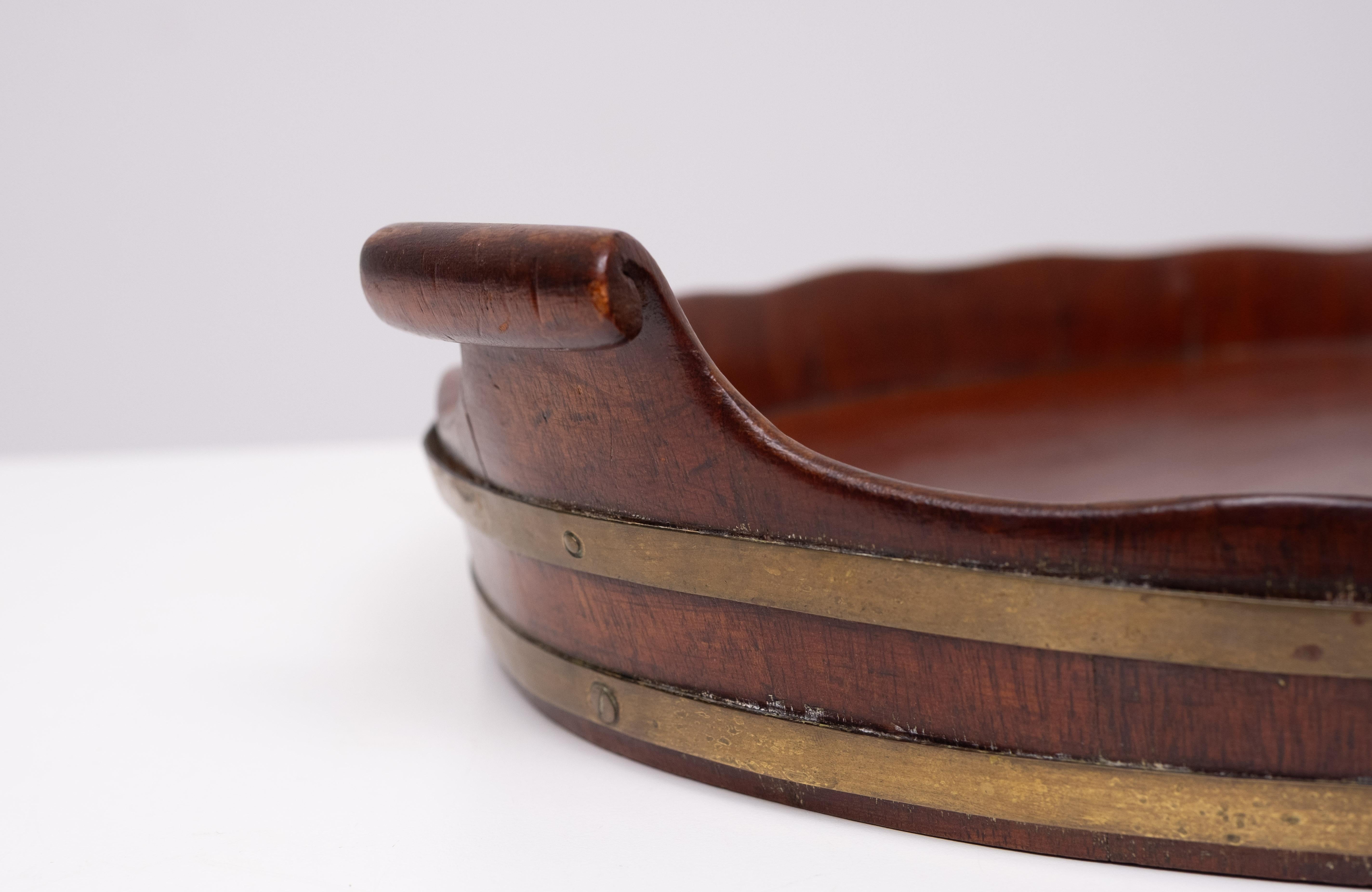Fin du XIXe siècle Ancien plateau de service en acajou hollandais 1880s en vente