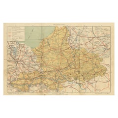 Antique Dutch Map of Gelderland – Sleeswijk Provincial Atlas, 1914
