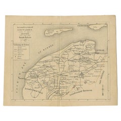Antique Dutch Map of The Region of Leeuwarden by Behrns, 1861
