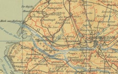 Antique Dutch Map of Zuid-Holland & Utrecht – Sleeswijk Provincial Atlas, 1914