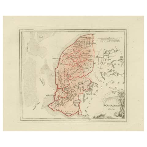 Antique Dutch Map – Westergo Region in Friesland by von Reilly, 1791