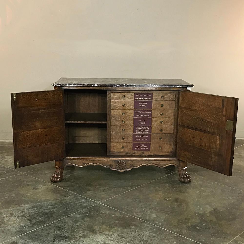 Mid-20th Century Antique Dutch Marble-Top Silver Chest
