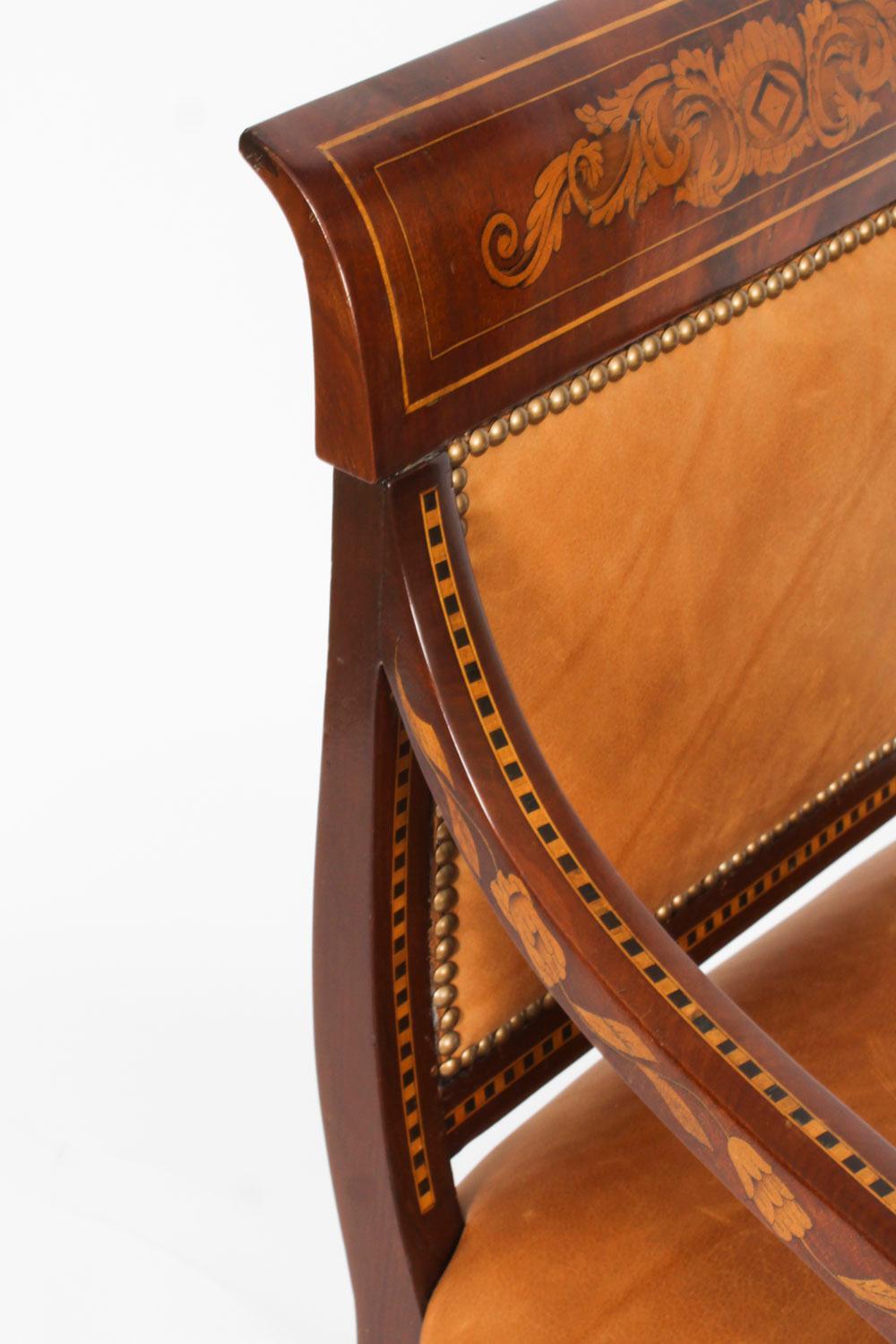 Antique Dutch Marquetry Armchair C1840 19th Century 8