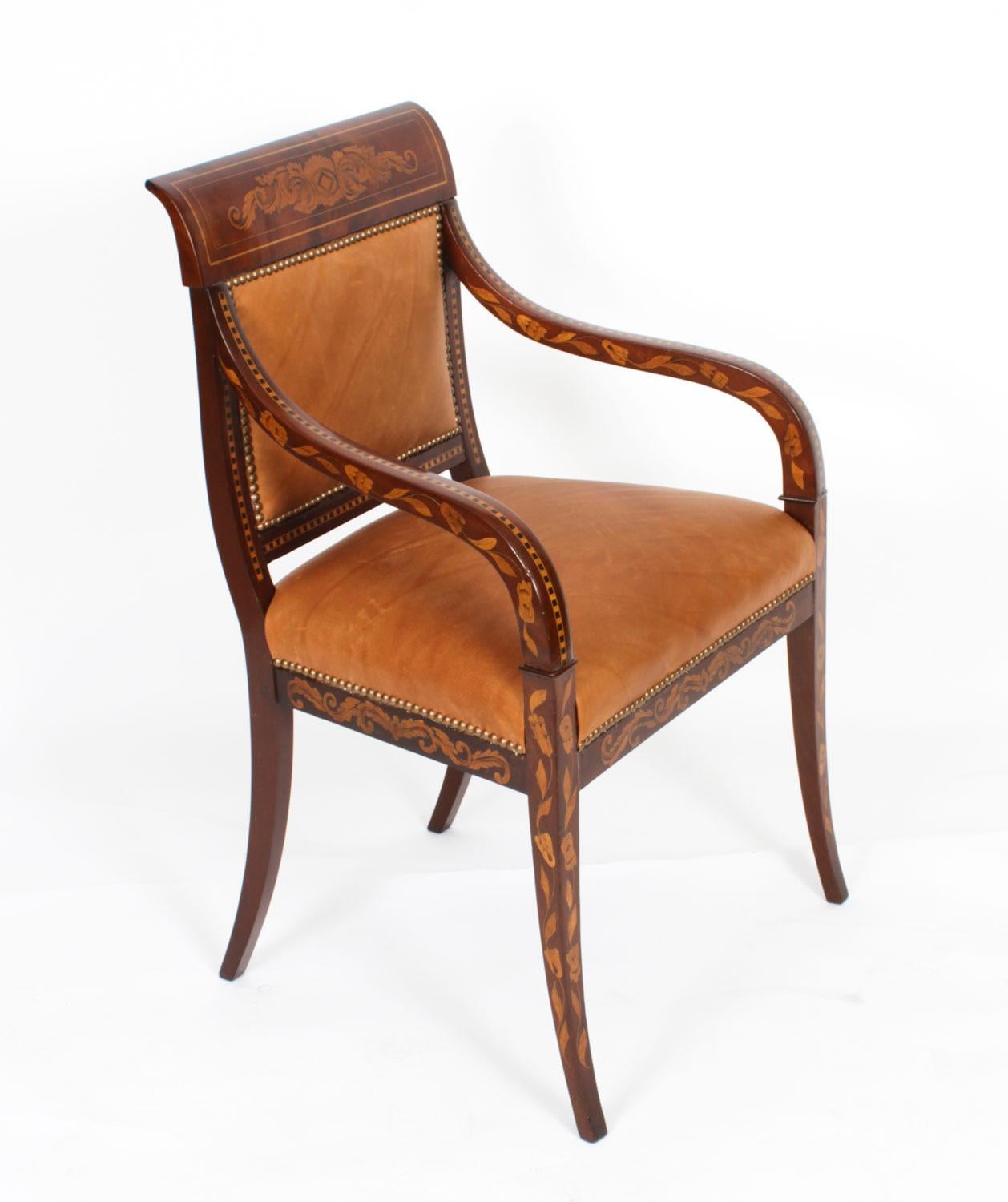 Antique Dutch Marquetry Armchair C1840 19th Century 9