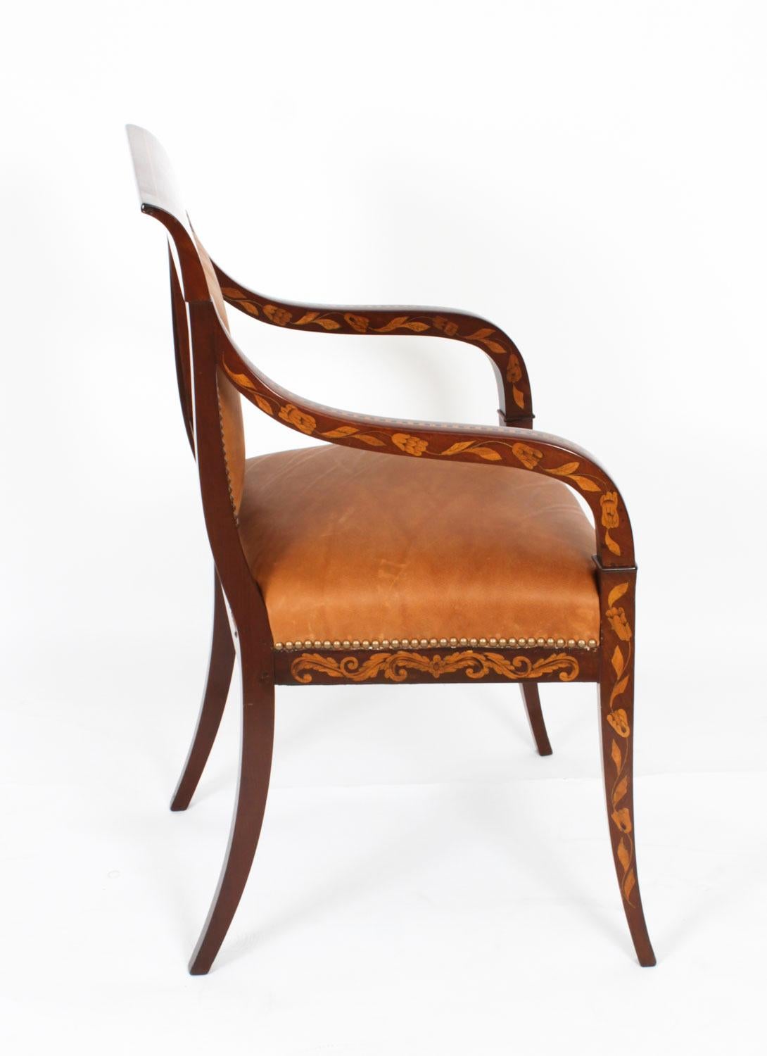 Antique Dutch Marquetry Armchair C1840 19th Century In Good Condition In London, GB