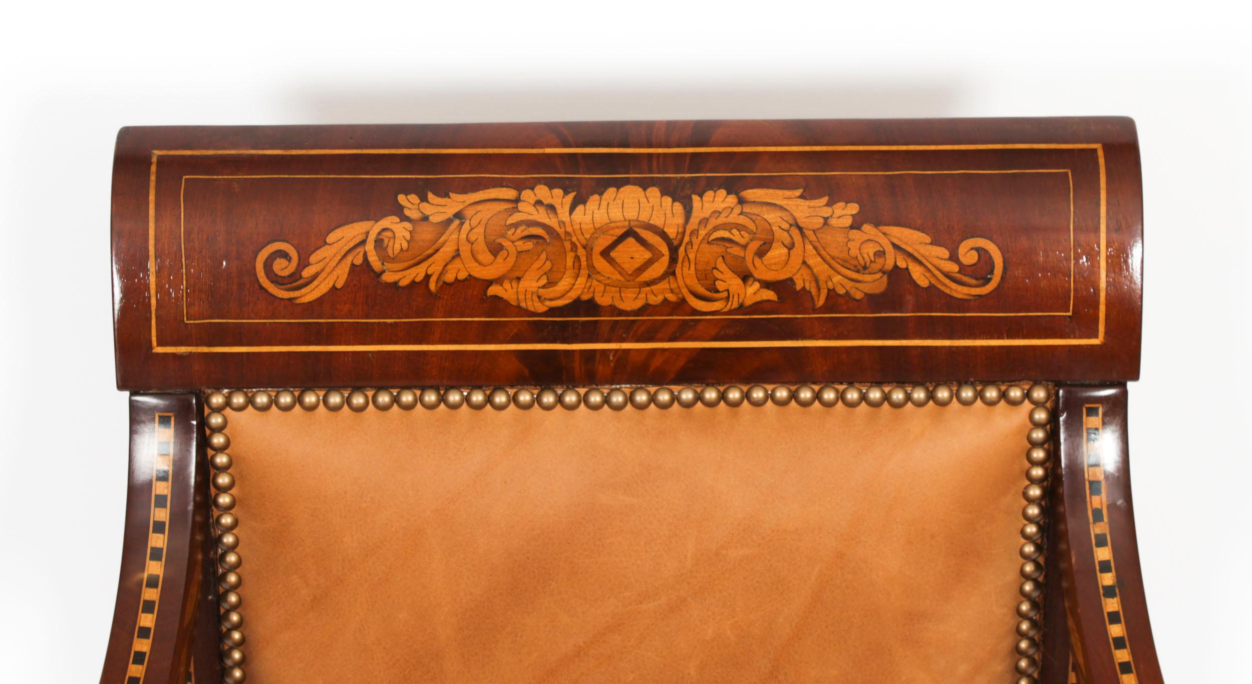 Mid-19th Century Antique Dutch Marquetry Armchair C1840 19th Century