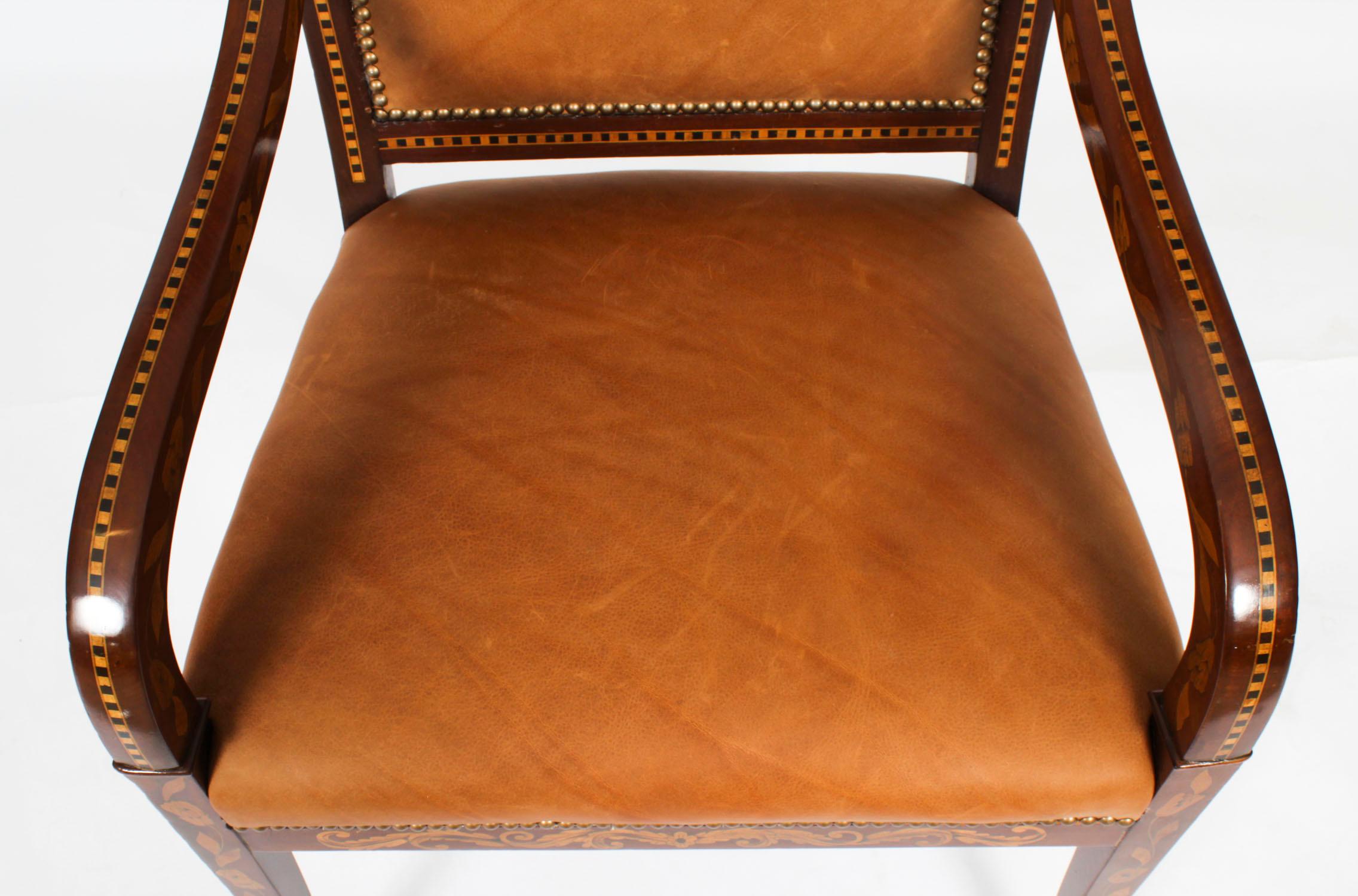 Antique Dutch Marquetry Armchair C1840 19th Century 1