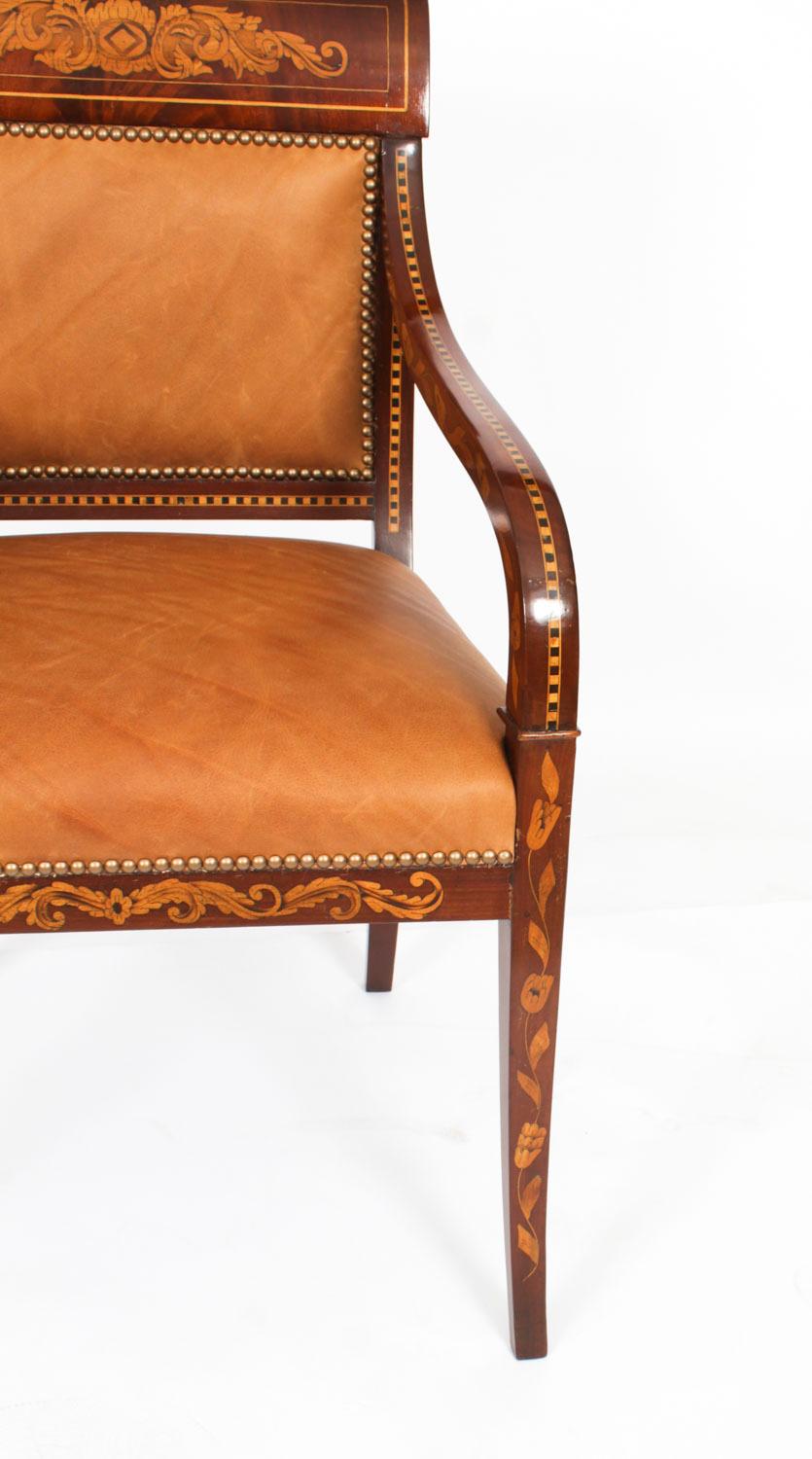 Antique Dutch Marquetry Armchair C1840 19th Century 4