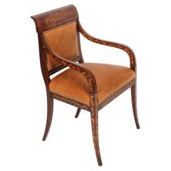 Antique Dutch Marquetry Armchair C1840 19th Century