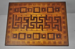 Antique Dutch Marquetry Inlaid French Louis XV Style Carved Walnut Side Table