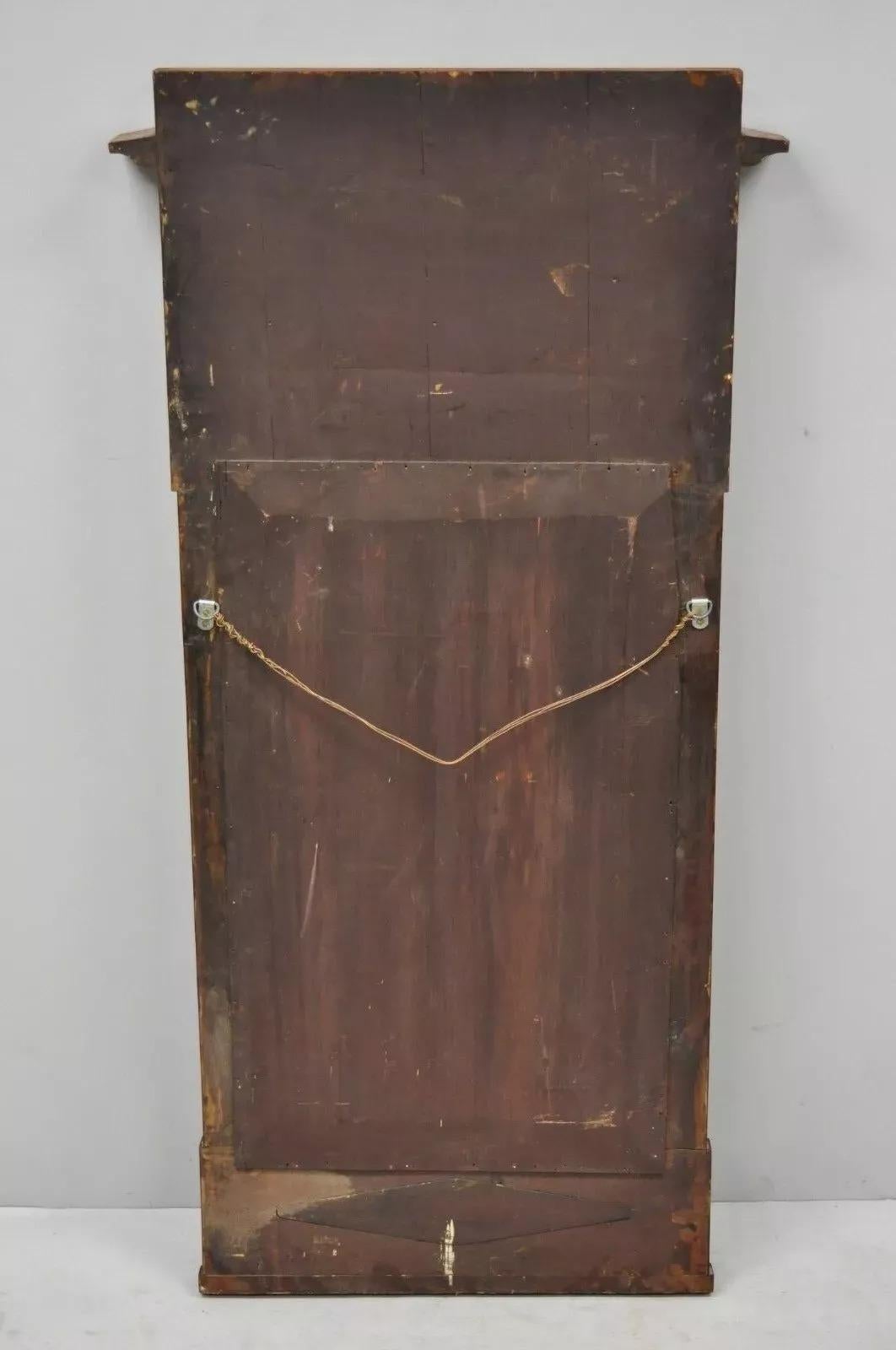 Antique miroir mural console hollandais en marqueterie de bois de citronnier incrusté de verre biseauté en vente 1