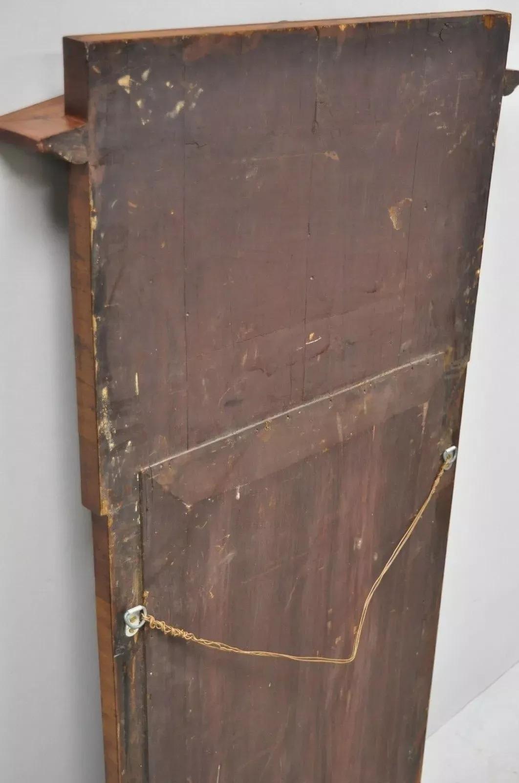 Antique miroir mural console hollandais en marqueterie de bois de citronnier incrusté de verre biseauté en vente 2