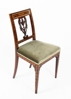 Antique Dutch Marquetry Side Chair, 19th Century