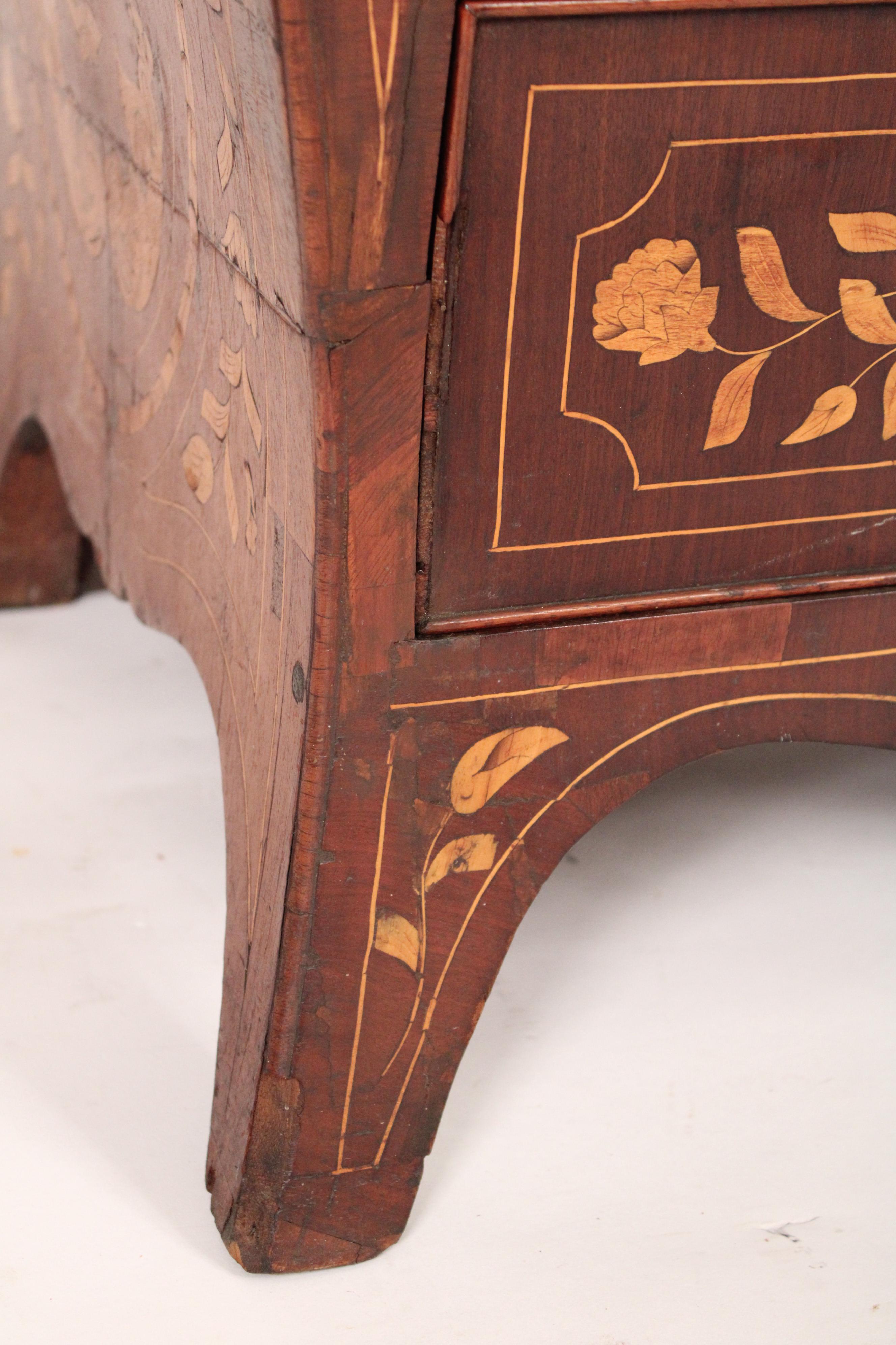Antique Dutch Marquetry Slant Top Desk For Sale 4