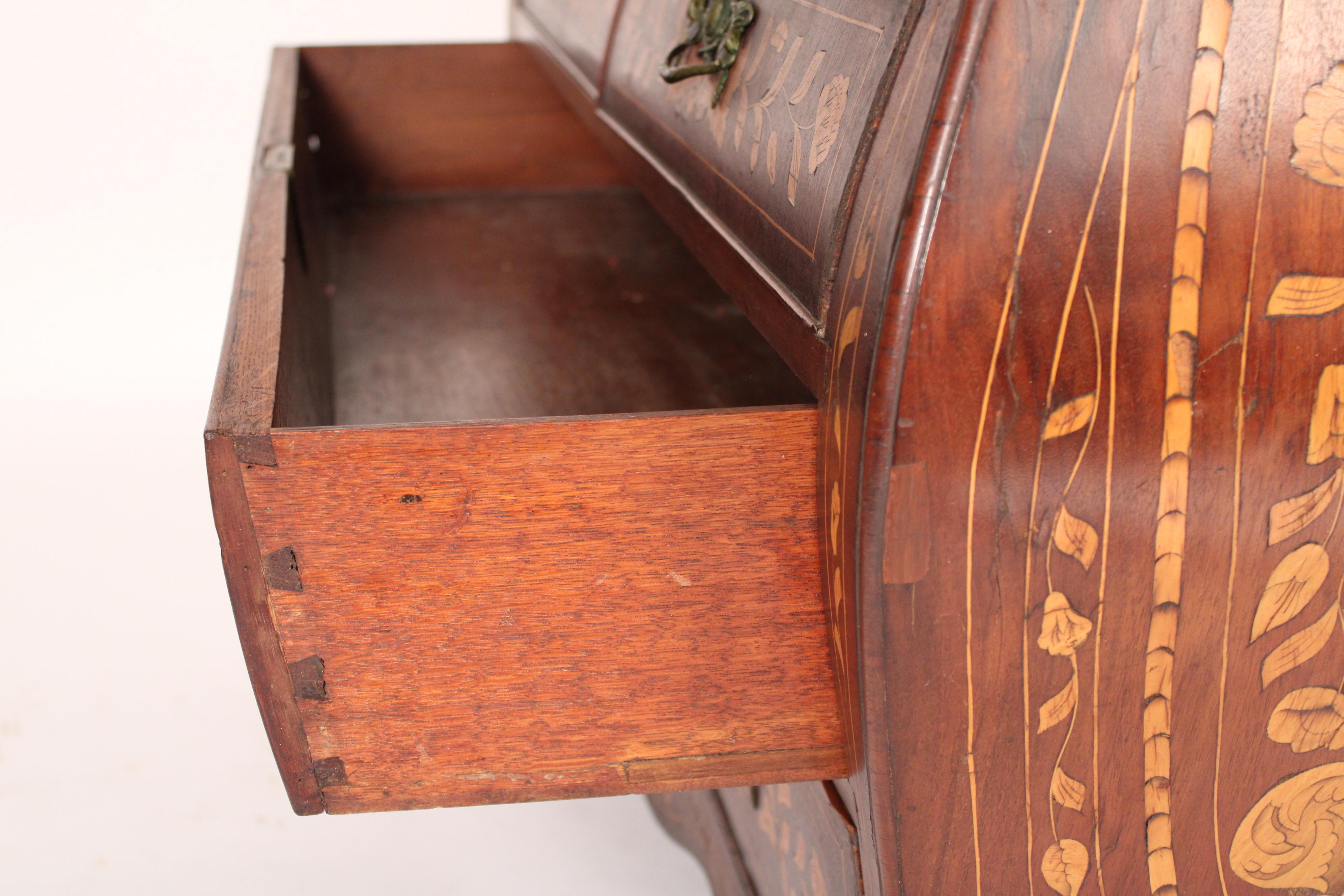 Antique Dutch Marquetry Slant Top Desk For Sale 8