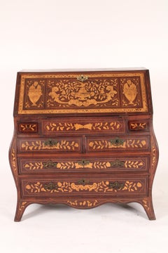 Antique Dutch Marquetry Slant Top Desk