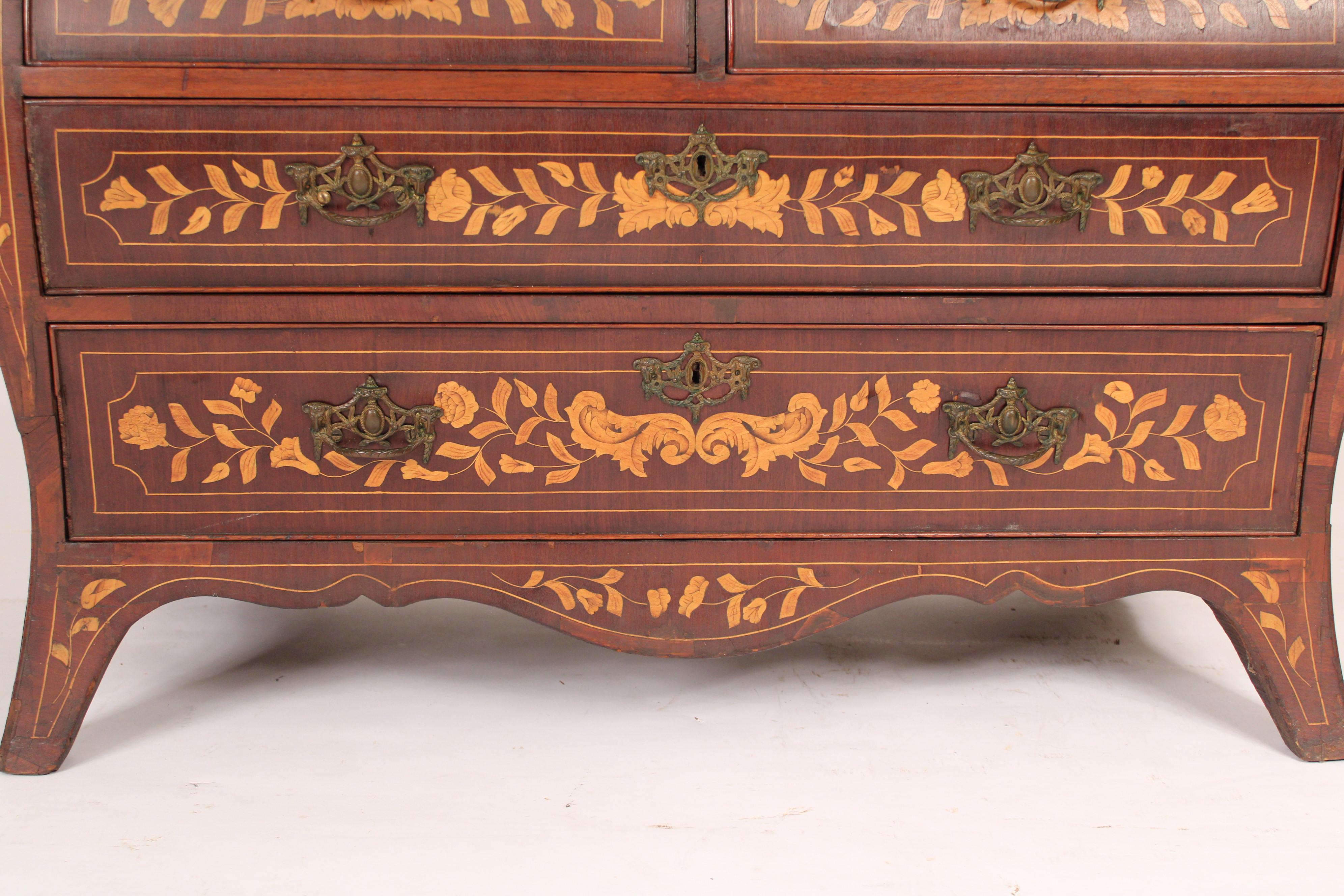Antique Dutch Marquetry Slant Top Desk For Sale 3