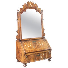 Antique Dutch Marquetry Toilet Mirror