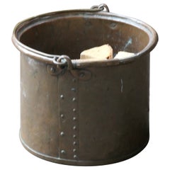 Antique Dutch Napoleon III Log Basket, 19th Century